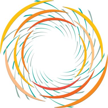 Soyut sarmal, girdap, dönme vektörü örtüşüyor. Volute, helix, koklear vertigo dairesel, geometrik çizim. Soyut çember