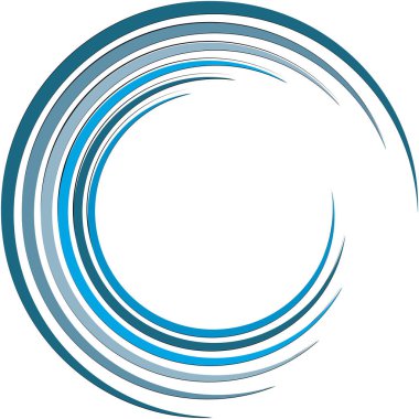 Soyut sarmal, girdap, dönme vektörü örtüşüyor. Volute, helix, koklear vertigo dairesel, geometrik çizim. Soyut çember