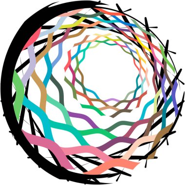 Soyut sarmal, girdap, dönme vektörü örtüşüyor. Volute, helix, koklear vertigo dairesel, geometrik çizim. Soyut çember