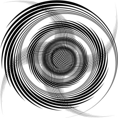 Soyut sarmal, girdap, dönme vektörü örtüşüyor. Volute, helix, koklear vertigo dairesel, geometrik çizim. Soyut çember