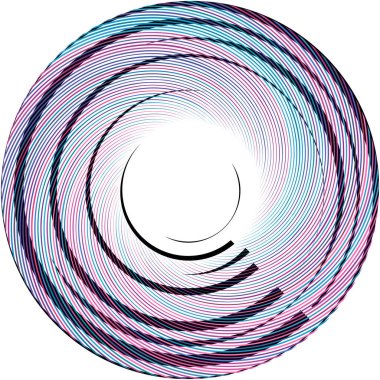 Soyut sarmal, girdap, dönme vektörü örtüşüyor. Volute, helix, koklear vertigo dairesel, geometrik çizim. Soyut çember