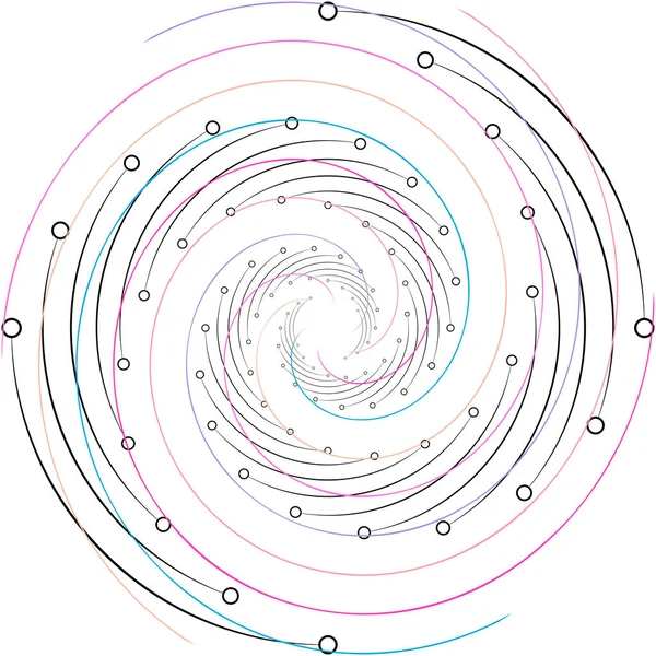 Abstracte Spiraal Draaikolk Wervelvector Voluut Helix Cochleaire Vertigo Cirkelvormig Geometrische — Stockvector