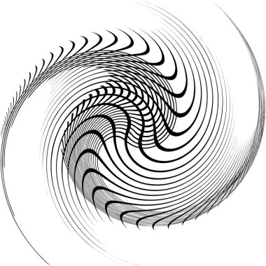 Soyut sarmal, girdap, dönme vektörü örtüşüyor. Volute, helix, koklear vertigo dairesel, geometrik çizim. Soyut çember