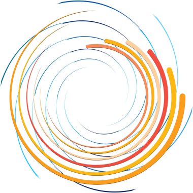 Soyut sarmal, girdap, dönme vektörü örtüşüyor. Volute, helix, koklear vertigo dairesel, geometrik çizim. Soyut çember