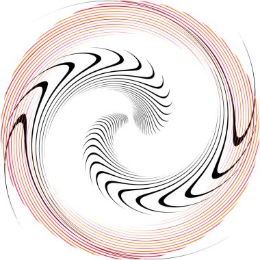 Soyut sarmal, girdap, dönme vektörü örtüşüyor. Volute, helix, koklear vertigo dairesel, geometrik çizim. Soyut çember