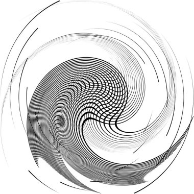 Soyut sarmal, girdap, dönme vektörü örtüşüyor. Volute, helix, koklear vertigo dairesel, geometrik çizim. Soyut çember