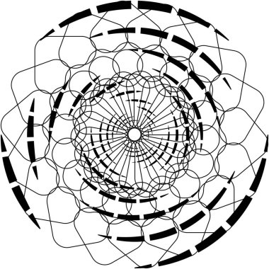 Soyut sarmal, girdap, dönme vektörü örtüşüyor. Volute, helix, koklear vertigo dairesel, geometrik çizim. Soyut çember