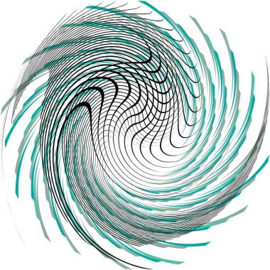 Soyut sarmal, girdap, dönme vektörü örtüşüyor. Volute, helix, koklear vertigo dairesel, geometrik çizim. Soyut çember