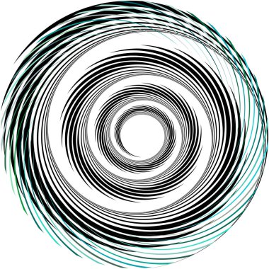 Soyut sarmal, girdap, dönme vektörü örtüşüyor. Volute, helix, koklear vertigo dairesel, geometrik çizim. Soyut çember