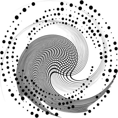 Soyut sarmal, girdap, dönme vektörü örtüşüyor. Volute, helix, koklear vertigo dairesel, geometrik çizim. Soyut çember
