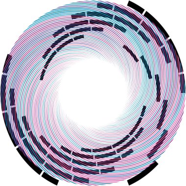 Soyut sarmal, girdap, dönme vektörü örtüşüyor. Volute, helix, koklear vertigo dairesel, geometrik çizim. Soyut çember