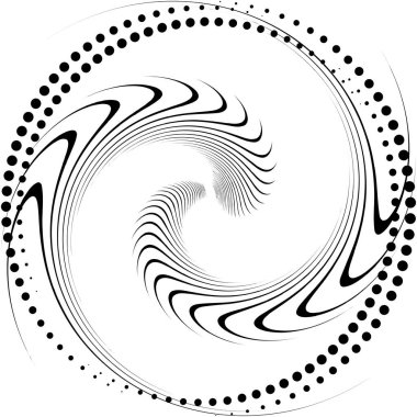 Soyut sarmal, girdap, dönme vektörü örtüşüyor. Volute, helix, koklear vertigo dairesel, geometrik çizim. Soyut çember