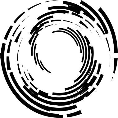 Soyut sarmal, girdap, dönme vektörü örtüşüyor. Volute, helix, koklear vertigo dairesel, geometrik çizim. Soyut çember