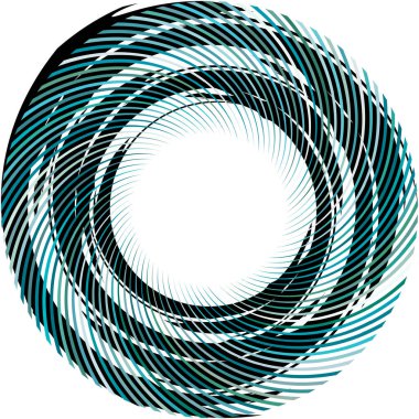 Soyut sarmal, girdap, dönme vektörü örtüşüyor. Volute, helix, koklear vertigo dairesel, geometrik çizim. Soyut çember