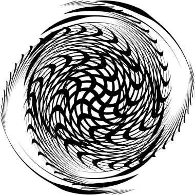Soyut sarmal, girdap, dönme vektörü örtüşüyor. Volute, helix, koklear vertigo dairesel, geometrik çizim. Soyut çember