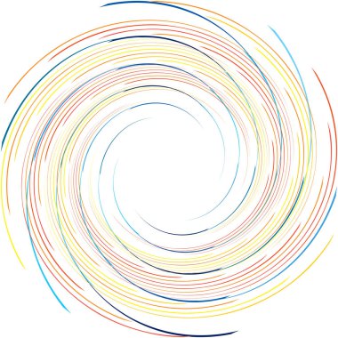 Soyut sarmal, girdap, dönme vektörü örtüşüyor. Volute, helix, koklear vertigo dairesel, geometrik çizim. Soyut çember