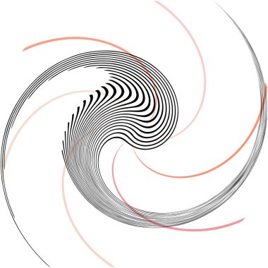 Soyut sarmal, girdap, dönme vektörü örtüşüyor. Volute, helix, koklear vertigo dairesel, geometrik çizim. Soyut çember