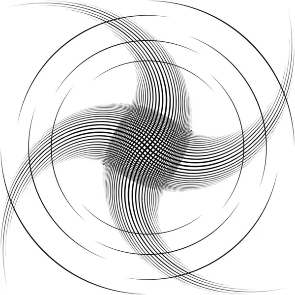 Espiral Abstracta Superpuesta Remolino Vector Giro Voluta Hélice Vértigo Coclear — Vector de stock