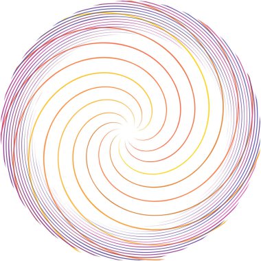 Soyut sarmal, girdap, dönme vektörü örtüşüyor. Volute, helix, koklear vertigo dairesel, geometrik çizim. Soyut çember