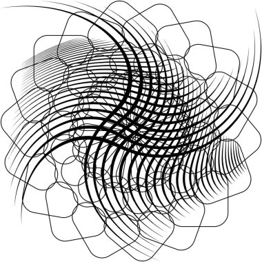 Soyut sarmal, girdap, dönme vektörü örtüşüyor. Volute, helix, koklear vertigo dairesel, geometrik çizim. Soyut çember