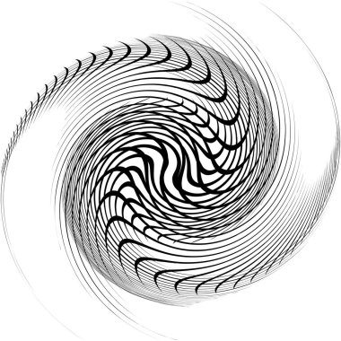 Soyut sarmal, girdap, dönme vektörü örtüşüyor. Volute, helix, koklear vertigo dairesel, geometrik çizim. Soyut çember