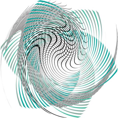 Soyut sarmal, girdap, dönme vektörü örtüşüyor. Volute, helix, koklear vertigo dairesel, geometrik çizim. Soyut çember