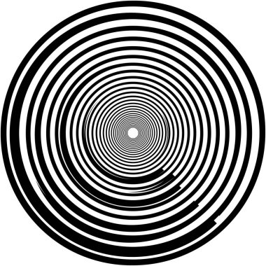 Soyut sarmal, girdap, dönme vektörü örtüşüyor. Volute, helix, koklear vertigo dairesel, geometrik çizim. Soyut çember