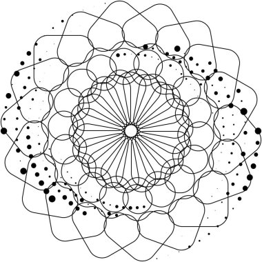 Soyut sarmal, girdap, dönme vektörü örtüşüyor. Volute, helix, koklear vertigo dairesel, geometrik çizim. Soyut çember
