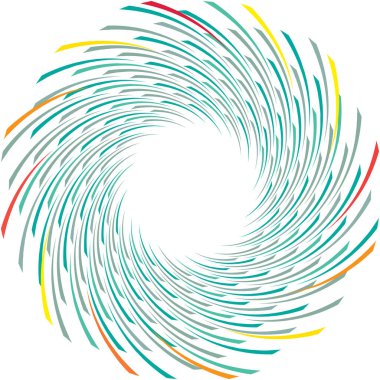 Soyut sarmal, girdap, dönme vektörü örtüşüyor. Volute, helix, koklear vertigo dairesel, geometrik çizim. Soyut çember