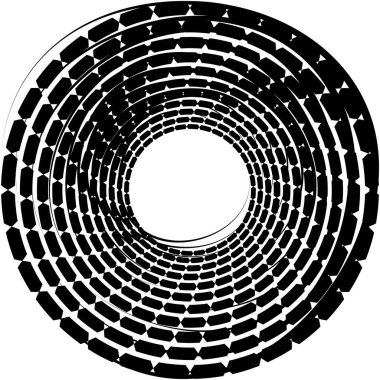 Soyut sarmal, girdap, dönme vektörü örtüşüyor. Volute, helix, koklear vertigo dairesel, geometrik çizim. Soyut çember