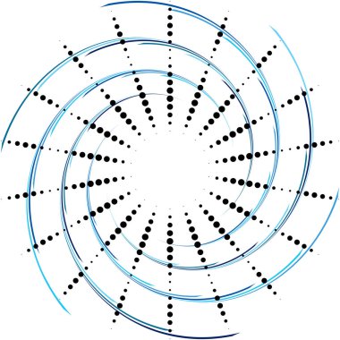 Soyut sarmal, girdap, dönme vektörü örtüşüyor. Volute, helix, koklear vertigo dairesel, geometrik çizim. Soyut çember