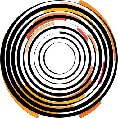 Soyut sarmal, girdap, dönme vektörü örtüşüyor. Volute, helix, koklear vertigo dairesel, geometrik çizim. Soyut çember