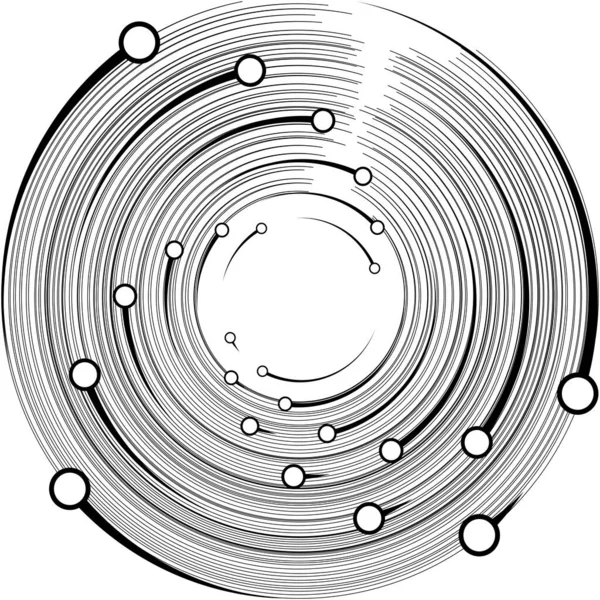 Espiral Abstracta Superpuesta Remolino Vector Giro Voluta Hélice Vértigo Coclear — Vector de stock