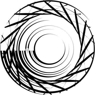 Soyut sarmal, girdap, dönme vektörü örtüşüyor. Volute, helix, koklear vertigo dairesel, geometrik çizim. Soyut çember