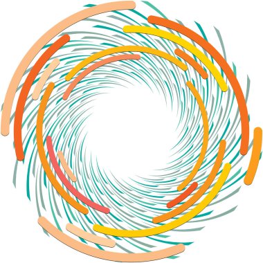 Soyut sarmal, girdap, dönme vektörü örtüşüyor. Volute, helix, koklear vertigo dairesel, geometrik çizim. Soyut çember
