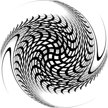 Soyut sarmal, girdap, dönme vektörü örtüşüyor. Volute, helix, koklear vertigo dairesel, geometrik çizim. Soyut çember