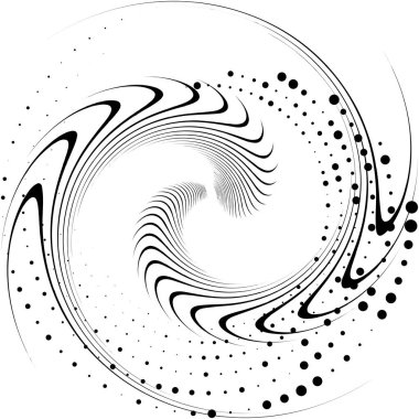 Soyut sarmal, girdap, dönme vektörü örtüşüyor. Volute, helix, koklear vertigo dairesel, geometrik çizim. Soyut çember