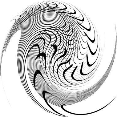 Soyut sarmal, girdap, dönme vektörü örtüşüyor. Volute, helix, koklear vertigo dairesel, geometrik çizim. Soyut çember