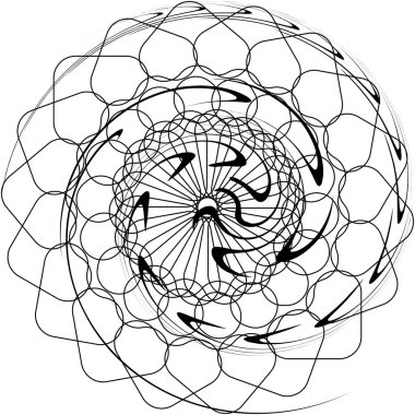 Soyut sarmal, girdap, dönme vektörü örtüşüyor. Volute, helix, koklear vertigo dairesel, geometrik çizim. Soyut çember