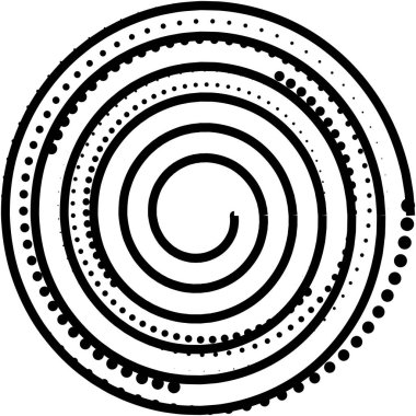 Soyut sarmal, girdap, dönme vektörü örtüşüyor. Volute, helix, koklear vertigo dairesel, geometrik çizim. Soyut çember