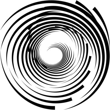 Soyut sarmal, girdap, dönme vektörü örtüşüyor. Volute, helix, koklear vertigo dairesel, geometrik çizim. Soyut çember