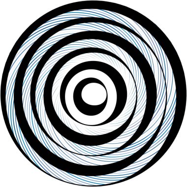 Soyut sarmal, girdap, dönme vektörü örtüşüyor. Volute, helix, koklear vertigo dairesel, geometrik çizim. Soyut çember