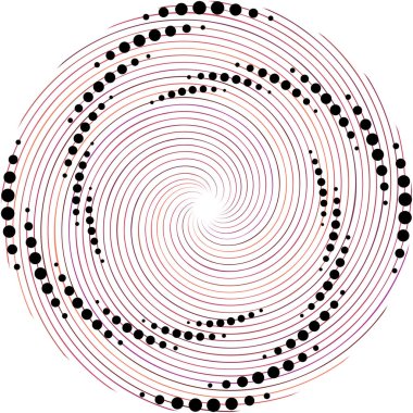 Soyut sarmal, girdap, dönme vektörü örtüşüyor. Volute, helix, koklear vertigo dairesel, geometrik çizim. Soyut çember