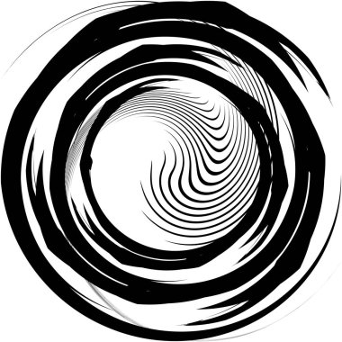 Soyut sarmal, girdap, dönme vektörü örtüşüyor. Volute, helix, koklear vertigo dairesel, geometrik çizim. Soyut çember