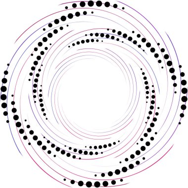 Soyut sarmal, girdap, dönme vektörü örtüşüyor. Volute, helix, koklear vertigo dairesel, geometrik çizim. Soyut çember