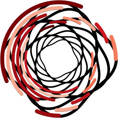 Soyut sarmal, girdap, dönme vektörü örtüşüyor. Volute, helix, koklear vertigo dairesel, geometrik çizim. Soyut çember