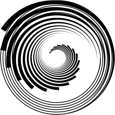 Soyut sarmal, girdap, dönme vektörü örtüşüyor. Volute, helix, koklear vertigo dairesel, geometrik çizim. Soyut çember