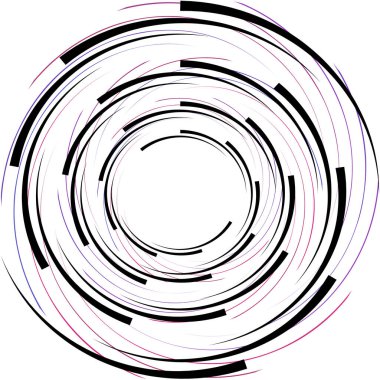 Soyut sarmal, girdap, dönme vektörü örtüşüyor. Volute, helix, koklear vertigo dairesel, geometrik çizim. Soyut çember