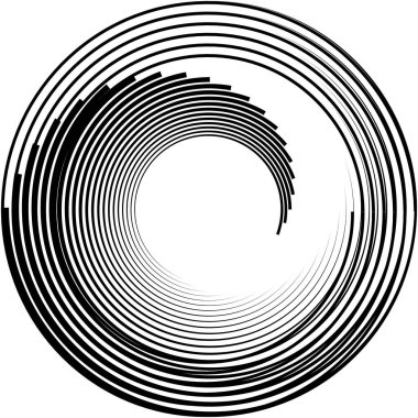 Soyut sarmal, girdap, dönme vektörü örtüşüyor. Volute, helix, koklear vertigo dairesel, geometrik çizim. Soyut çember