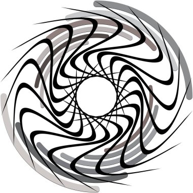 Soyut sarmal, girdap, dönme vektörü örtüşüyor. Volute, helix, koklear vertigo dairesel, geometrik çizim. Soyut çember